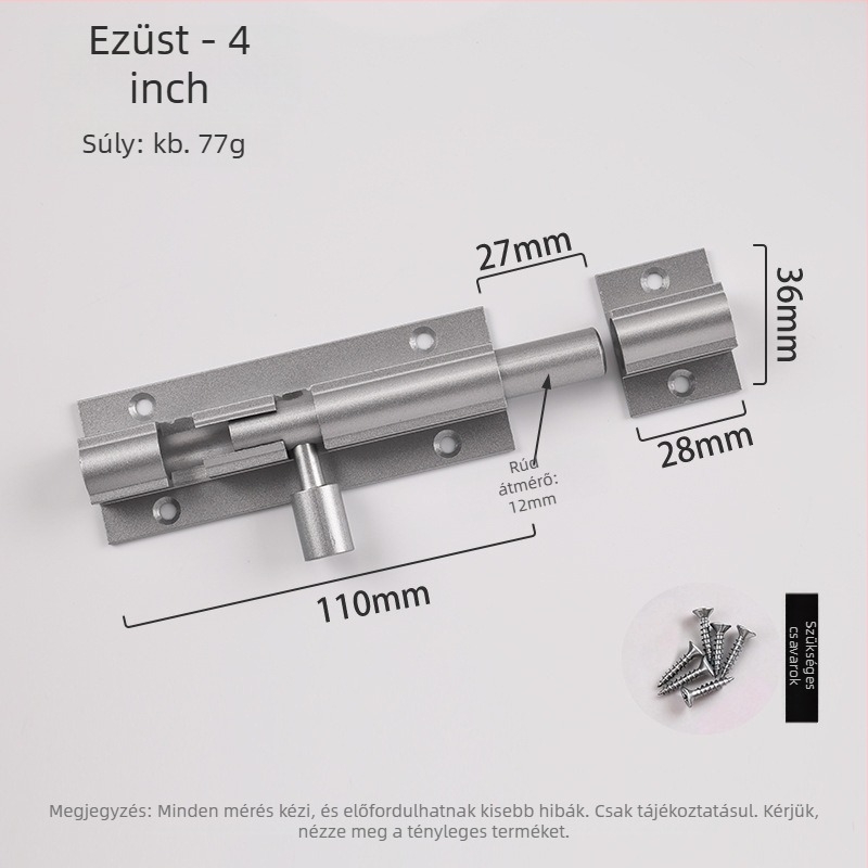 F-típusú ajtózár alumíniumötvözetből, anti-theft, modell L1312, oxidált felület, modern minimál stílus