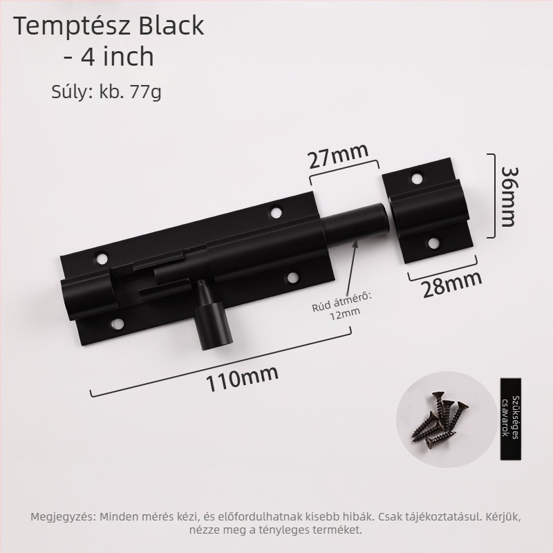 F-típusú ajtózár alumíniumötvözetből, anti-theft, modell L1312, oxidált felület, modern minimál stílus