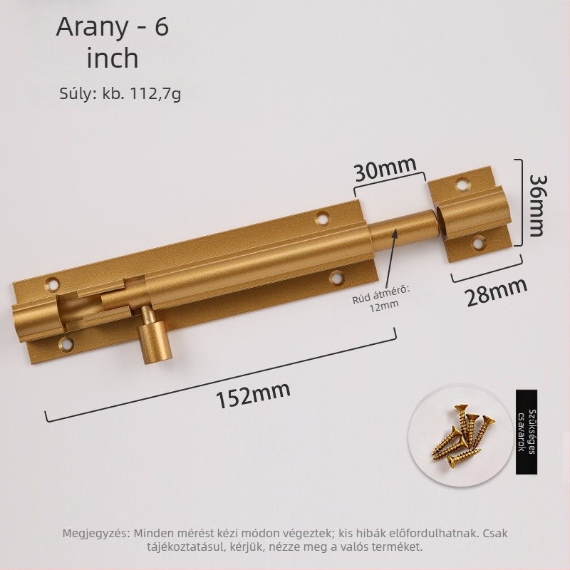 F-típusú ajtózár alumíniumötvözetből, anti-theft, modell L1312, oxidált felület, modern minimál stílus