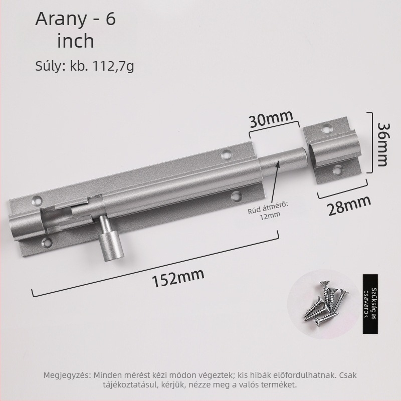 F-típusú ajtózár alumíniumötvözetből, anti-theft, modell L1312, oxidált felület, modern minimál stílus