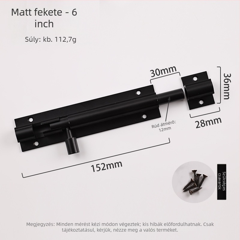 F-típusú ajtózár alumíniumötvözetből, anti-theft, modell L1312, oxidált felület, modern minimál stílus