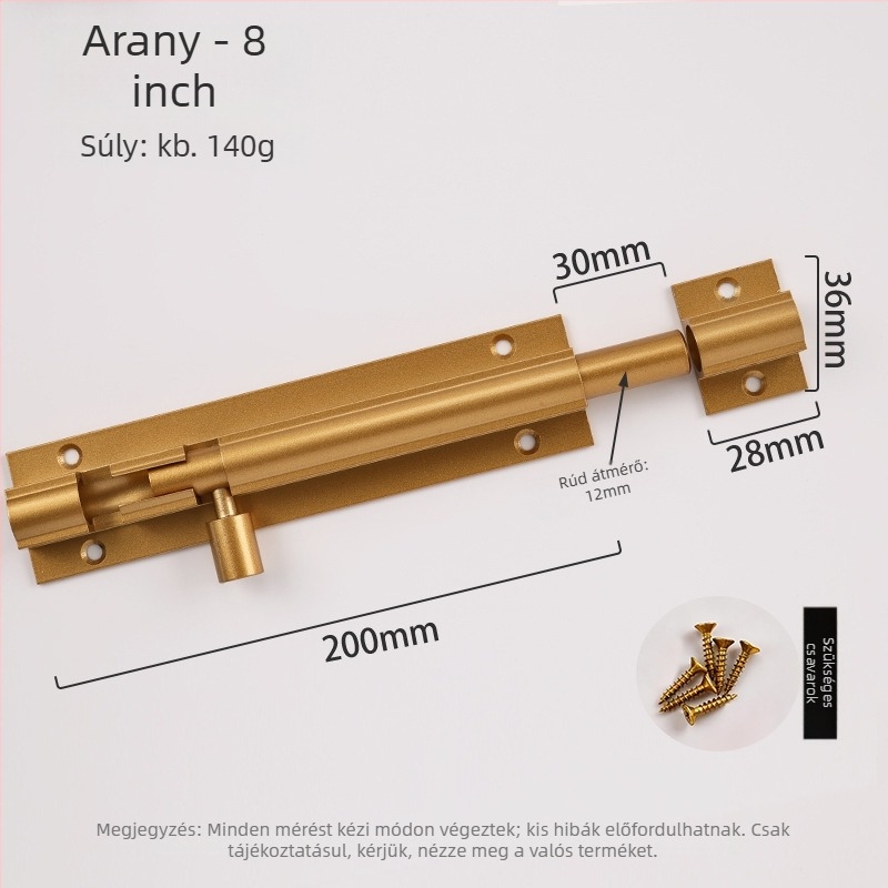 F-típusú ajtózár alumíniumötvözetből, anti-theft, modell L1312, oxidált felület, modern minimál stílus