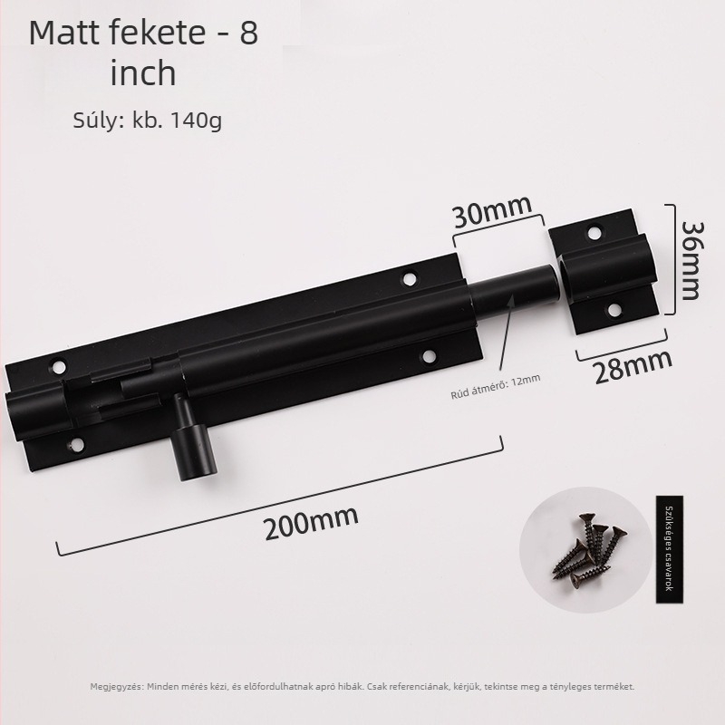 F-típusú ajtózár alumíniumötvözetből, anti-theft, modell L1312, oxidált felület, modern minimál stílus
