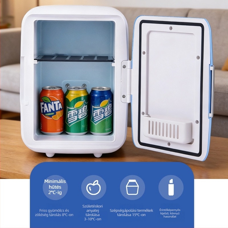Chisman félvezetős autós hűtő - hordozható mini hűtő autóhoz és otthonhoz, ABS, 30-60W, 220-240V, 5°C–65°C
