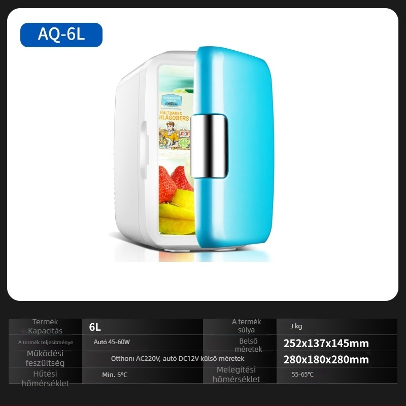 Chisman félvezetős autós hűtő - hordozható mini hűtő autóhoz és otthonhoz, ABS, 30-60W, 220-240V, 5°C–65°C