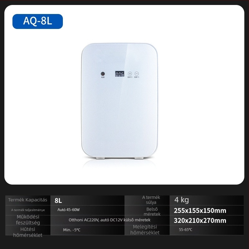 Chisman félvezetős autós hűtő - hordozható mini hűtő autóhoz és otthonhoz, ABS, 30-60W, 220-240V, 5°C–65°C