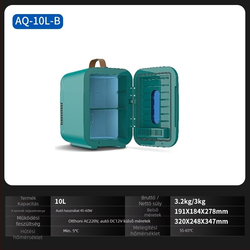Chisman félvezetős autós hűtő - hordozható mini hűtő autóhoz és otthonhoz, ABS, 30-60W, 220-240V, 5°C–65°C