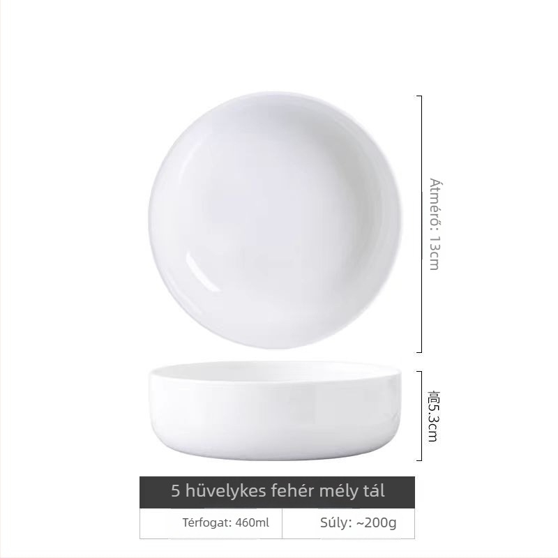 Csontporcelán tál, mély, kör alakú, >45% csontporcelán, alul-glazúros felület, mikrosütőben használható, logónyomás lehetőség