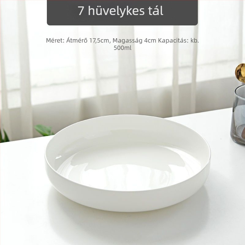 Csontporcelán tál, mély, kör alakú, >45% csontporcelán, alul-glazúros felület, mikrosütőben használható, logónyomás lehetőség