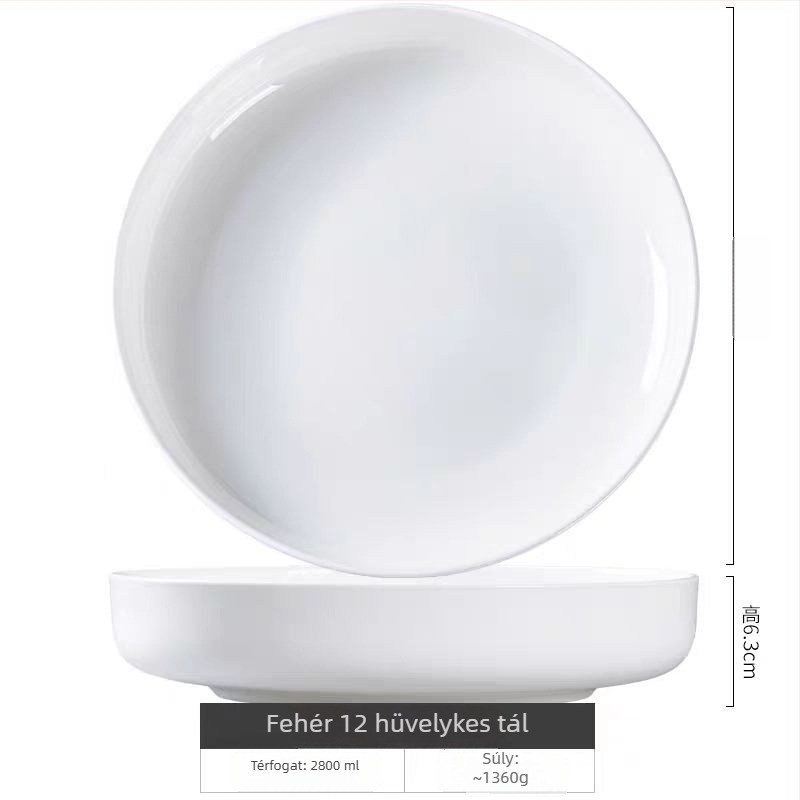 Csontporcelán tál, mély, kör alakú, >45% csontporcelán, alul-glazúros felület, mikrosütőben használható, logónyomás lehetőség