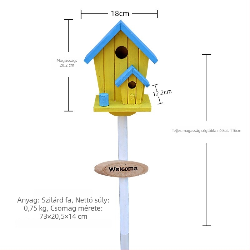 Fa kültéri kertdekoráció – madárfészek dísz a kertbe és az erkélyre, termékkód Jb2krpez, ajándék üzleti célokra, IP engedély: Nincs