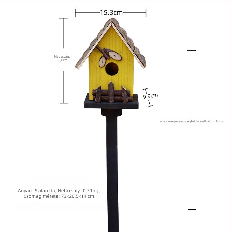 Fa kültéri kertdekoráció – madárfészek dísz a kertbe és az erkélyre, termékkód Jb2krpez, ajándék üzleti célokra, IP engedély: Nincs