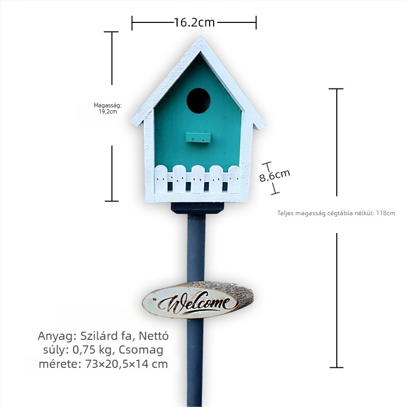 Fa kültéri kertdekoráció – madárfészek dísz a kertbe és az erkélyre, termékkód Jb2krpez, ajándék üzleti célokra, IP engedély: Nincs
