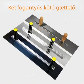 Lapos glettvas két fogantyúval, rozsdamentes acél talplemez, test alumínium ötvözetből, állítható lemez