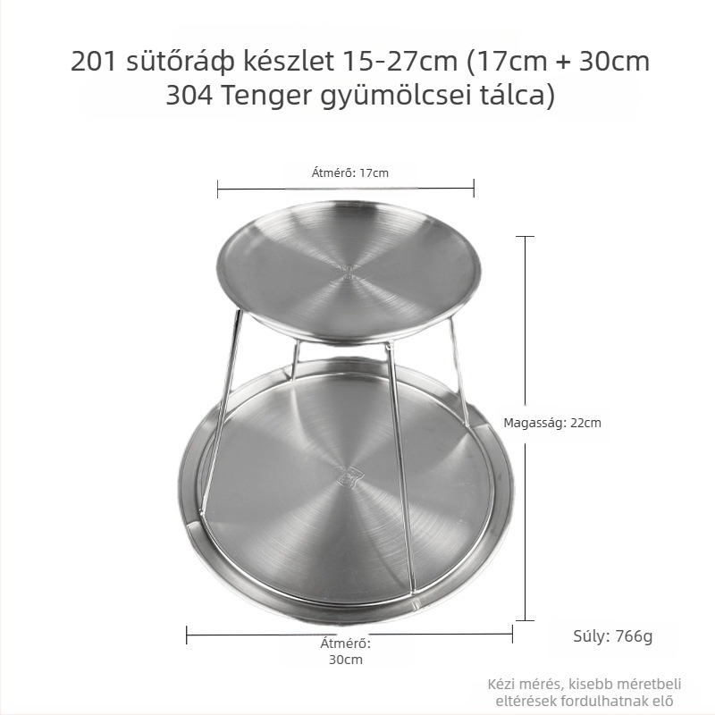 Azelay Lai rozsdamentes acél kétszintes büfés display állvány sashimi és osztriga számára, nem importált, modern minimalista stílus