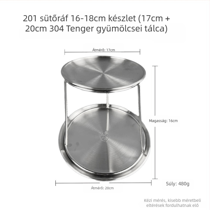 Azelay Lai rozsdamentes acél kétszintes büfés display állvány sashimi és osztriga számára, nem importált, modern minimalista stílus