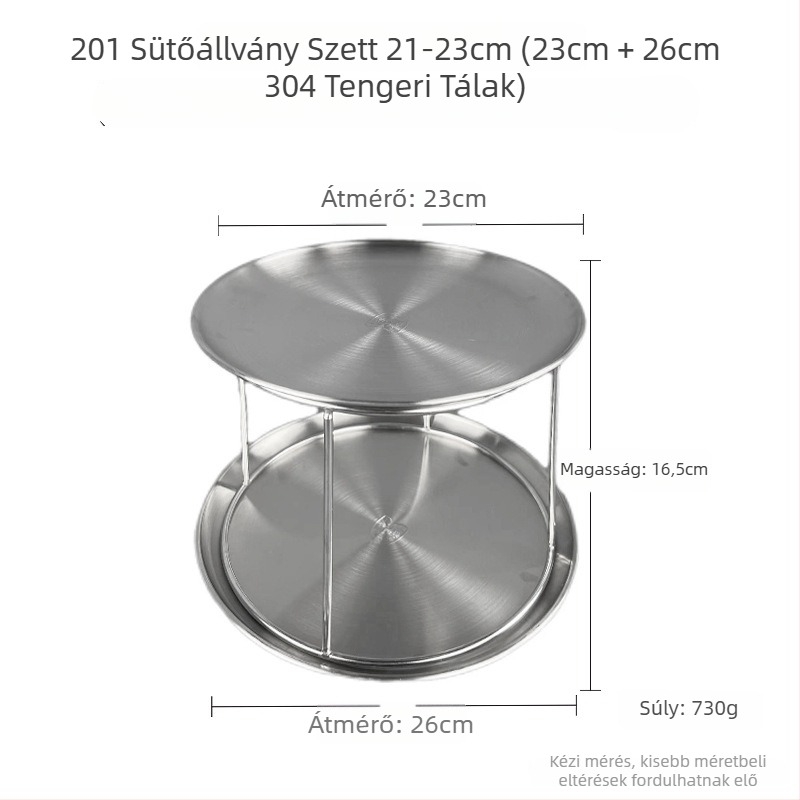 Azelay Lai rozsdamentes acél kétszintes büfés display állvány sashimi és osztriga számára, nem importált, modern minimalista stílus