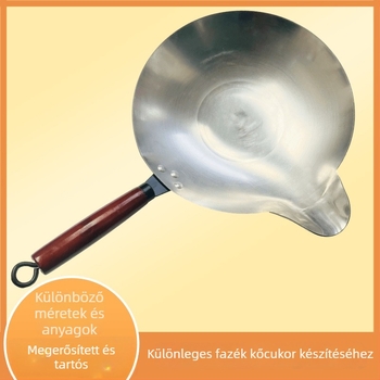 Wok rozsdamentes acélból, tapadásmentes felülettel, modell 35-40, alja egy rétegű, univerzális tűzhely
