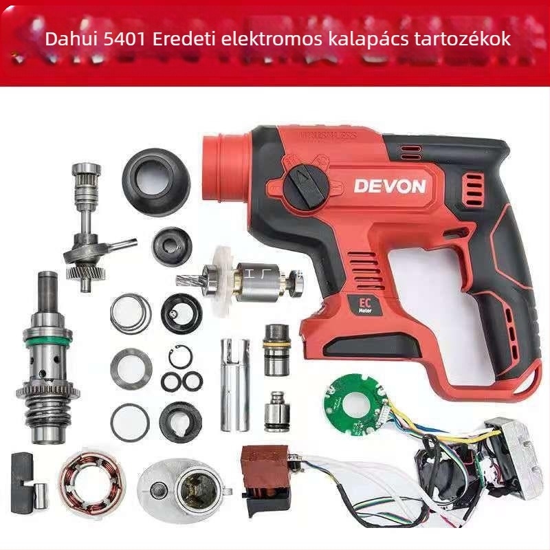 5401 modellű elektromos kalapács javító alkatrész készlet: rotor, állórész, nyomtatott áramkör, kapcsoló