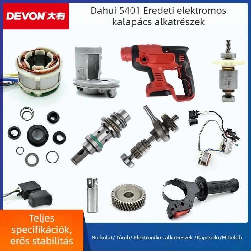 5401 modellű elektromos kalapács javító alkatrész készlet: rotor, állórész, nyomtatott áramkör, kapcsoló