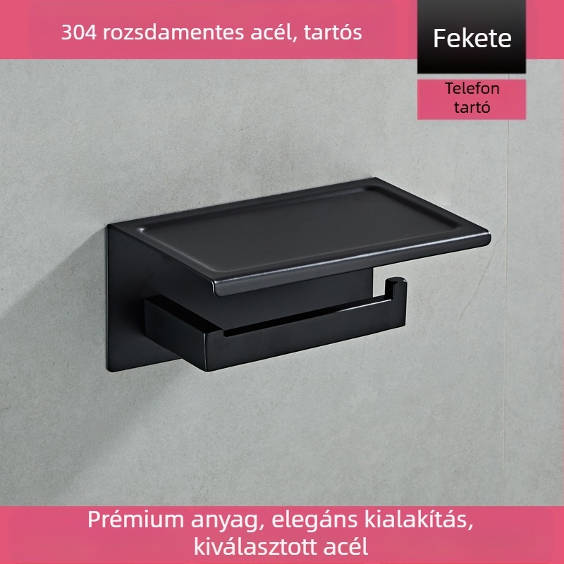 Modern letisztult fürdőszobai törölközőtartó, 304 rozsdamentes acélból, többszintű, CE tanúsítvány, teherbírás 30 kg