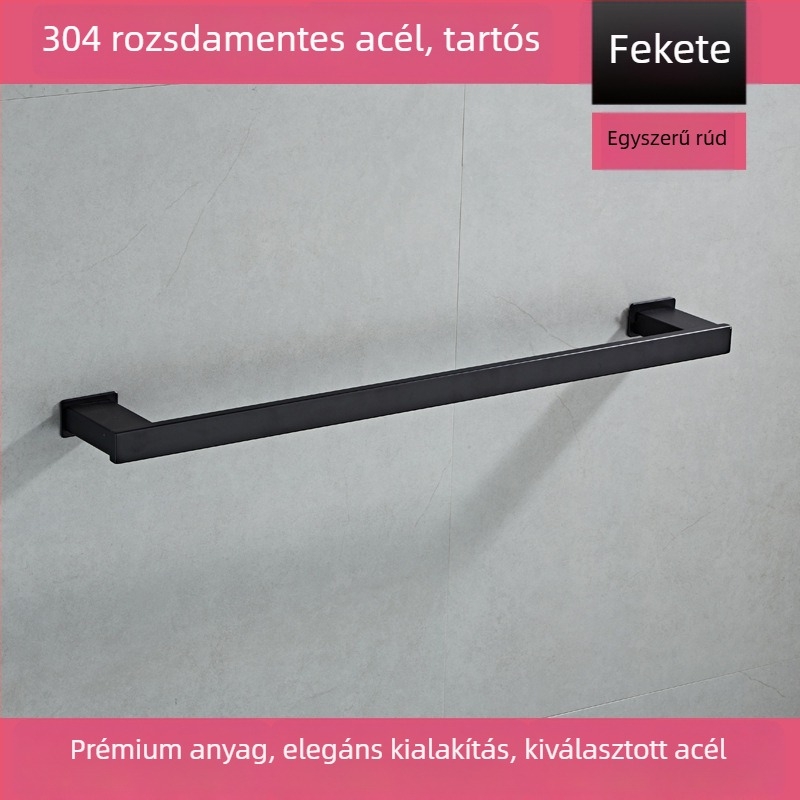 Modern letisztult fürdőszobai törölközőtartó, 304 rozsdamentes acélból, többszintű, CE tanúsítvány, teherbírás 30 kg