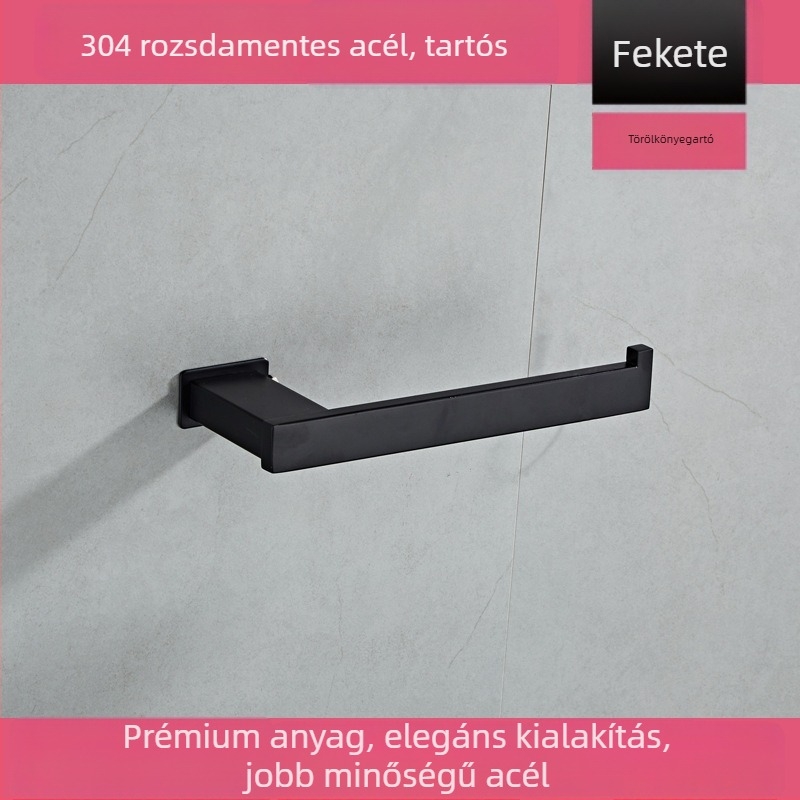 Modern letisztult fürdőszobai törölközőtartó, 304 rozsdamentes acélból, többszintű, CE tanúsítvány, teherbírás 30 kg