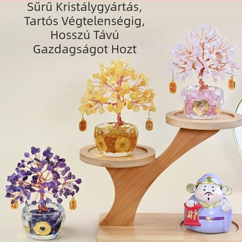 Kristály Pénzfa Dísz - Nyers kő, Új kínai stílus, Asztali dísz
