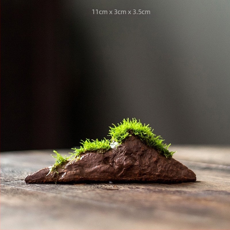 Asztali bonsai vízparti dísz — selyem virágokkal, Zen mikro tájkép