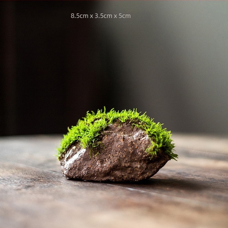 Asztali bonsai vízparti dísz — selyem virágokkal, Zen mikro tájkép