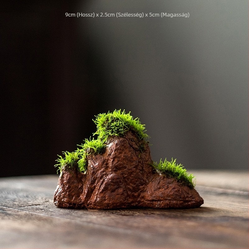 Asztali bonsai vízparti dísz — selyem virágokkal, Zen mikro tájkép