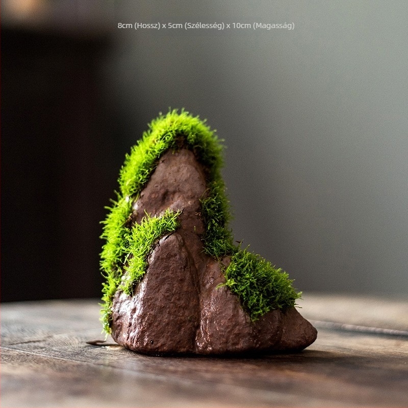 Asztali bonsai vízparti dísz — selyem virágokkal, Zen mikro tájkép