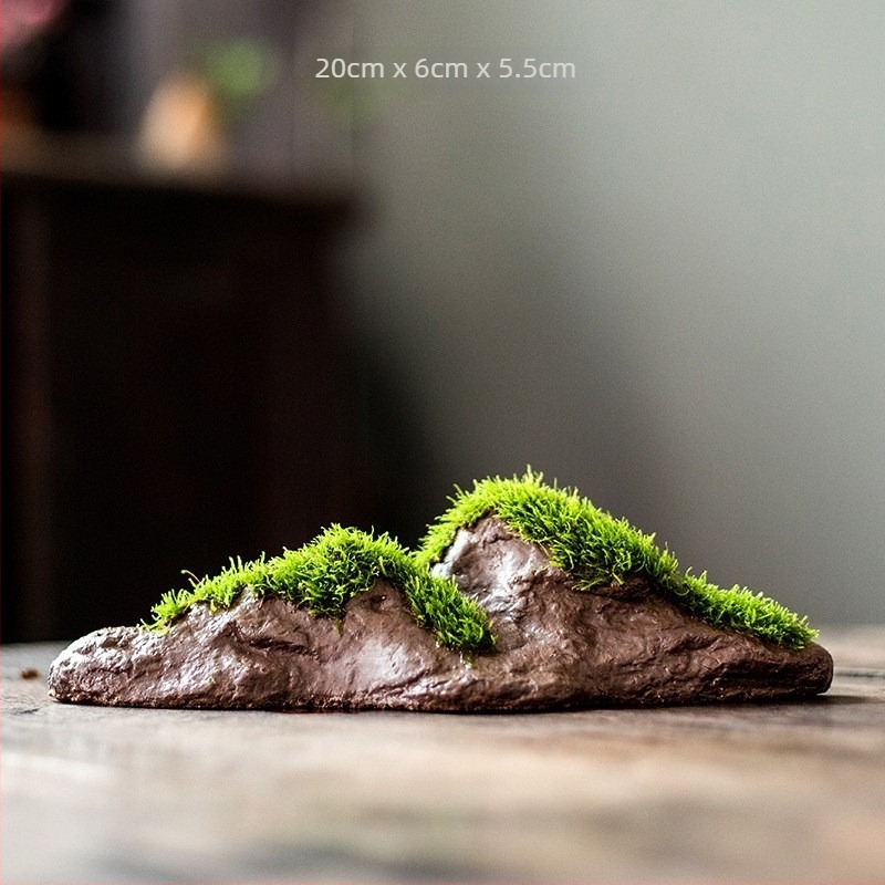 Asztali bonsai vízparti dísz — selyem virágokkal, Zen mikro tájkép