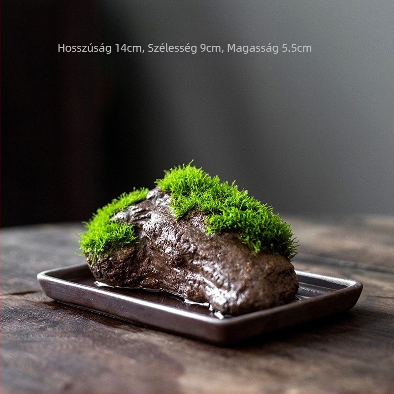 Asztali bonsai vízparti dísz — selyem virágokkal, Zen mikro tájkép