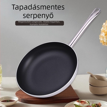 Dupla aljjal ellátott, tapadásmentes serpenyő steakhez és tojáshoz, alumíniumötvözetből készült, többfunkciós lapos serpenyő háztartási és professzionális használatra