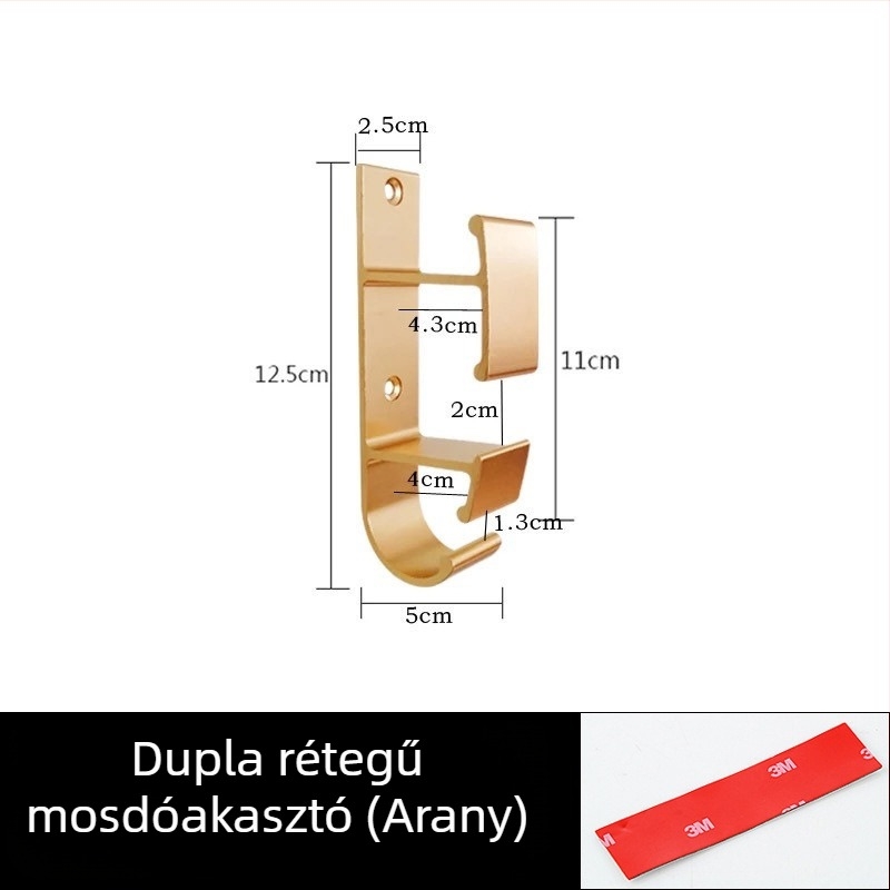 Space Aluminum mosdókampó, falra szerelhető, modern egyszerű stílus, tömeg 0,056 kg, Bright Light felület