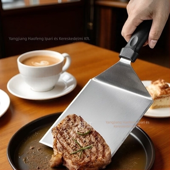 Rozsdamentes acél kanál- és spatula készlet, PP fogantyúval, hőálló