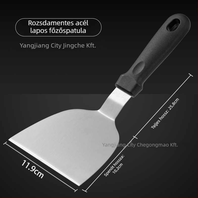 Rozsdamentes acél kanál- és spatula készlet, PP fogantyúval, hőálló