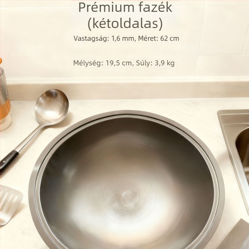 Többcélú vasfazék — finomított vasból, kínai stílus, rozsdamentes, környezetbarát, minden tűzhelyhez alkalmas