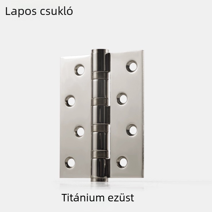 304 rozsdamentes acél ajtózsanér, sík nyitású kivitel, elektroplatinált felület, modern minimalista stílus, fa ajtókhoz (hálószoba, fürdőszoba, konyha).