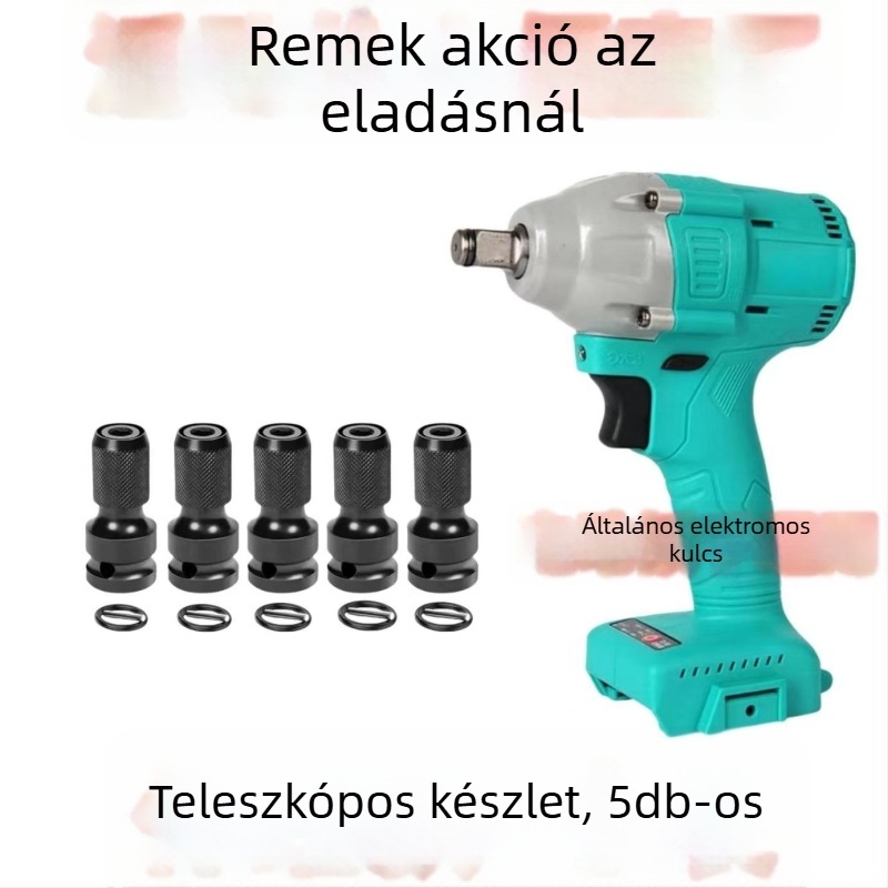 Elektronikus csavarhúzó átalakító fej, hatszögletes univerzális teleszkópos csukló, rugalmas hüvely, lila szantálfa