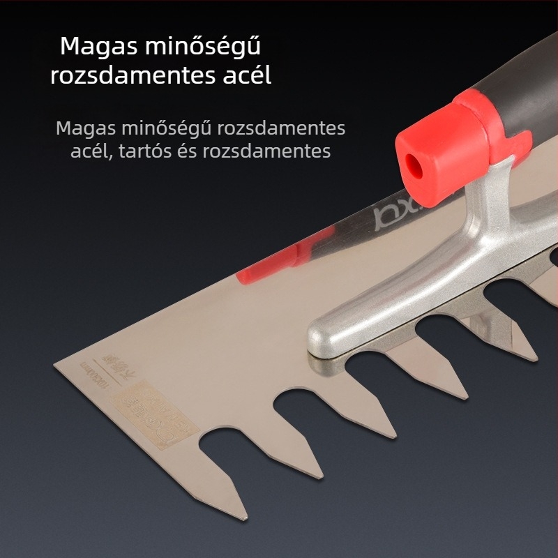 Hosszú rozsdamentes acél glettelőkanál fogazott éllel csempe felhelyezéséhez, Kehaixin, 0.8 mm vastagság