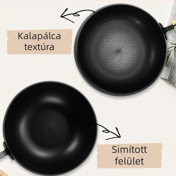 Vas wok sík aljzatú (többszörös rétegű alap, üvegfedél, 4 kg, multifunkcionális)