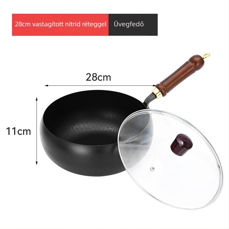 Vas wok sík aljzatú (többszörös rétegű alap, üvegfedél, 4 kg, multifunkcionális)