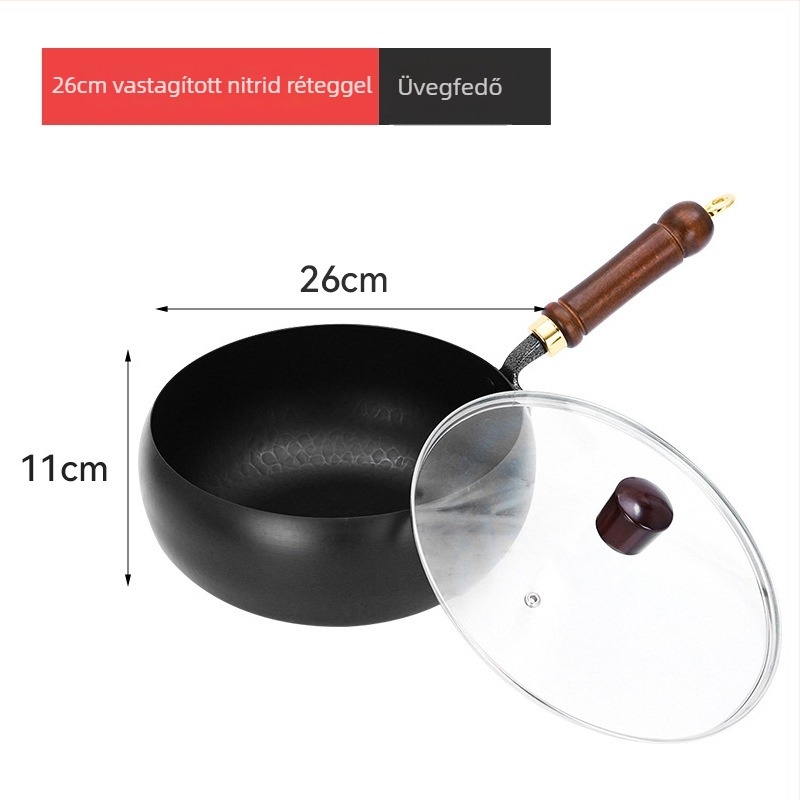 Vas wok sík aljzatú (többszörös rétegű alap, üvegfedél, 4 kg, multifunkcionális)