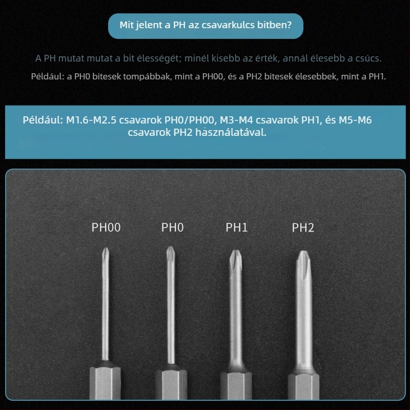 Elektromos csavarhúzó bitek készlet mágneses keresztes fejjel, meghosszabbított hossz, hex meghajtó kompatibilitás, anyag: lila szantálfa