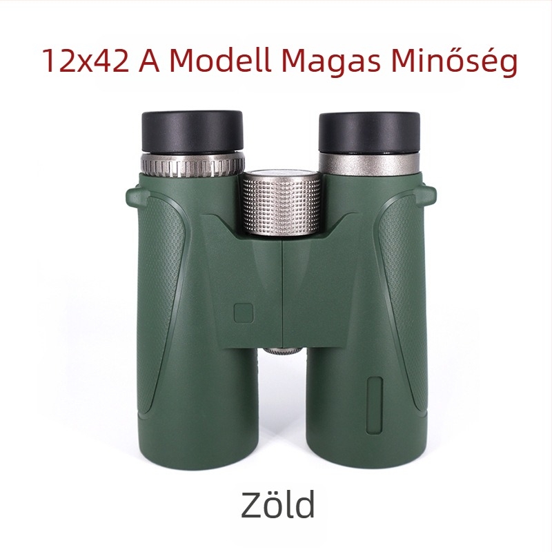 AB típusú kettős cső binokulár, 10x nagyítás, ütésálló külső gumírozott kivitel, látómező 109 m/1000 m