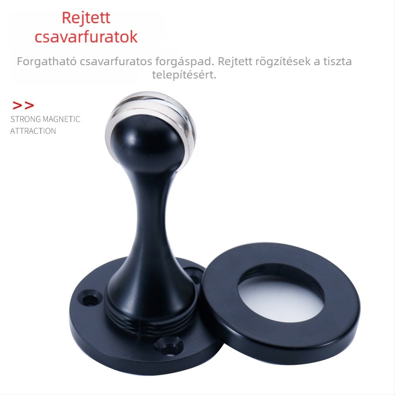 Mágneses ajtóstop falra szerelt, cinkötvözet, A osztály, standard felépítés, automatikus működés, modern minimalist stílus