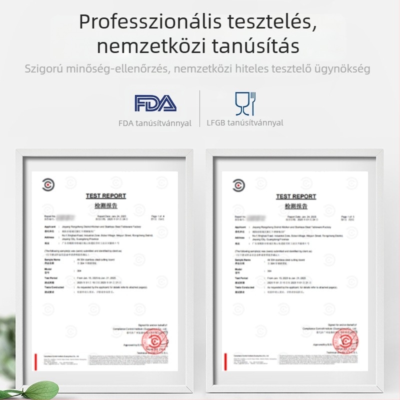 304 rozsdamentes acél vágódeszka, dupla oldalú, vastagított, felakasztható, konyhai felület gyümölcs és tészta vágására