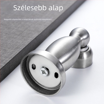 Rozsdamentes acél ajtóstopper falra szerelhető, vazaszerű forma gyöngyborítással, modern minimál stílusú beltéri ajtókhoz